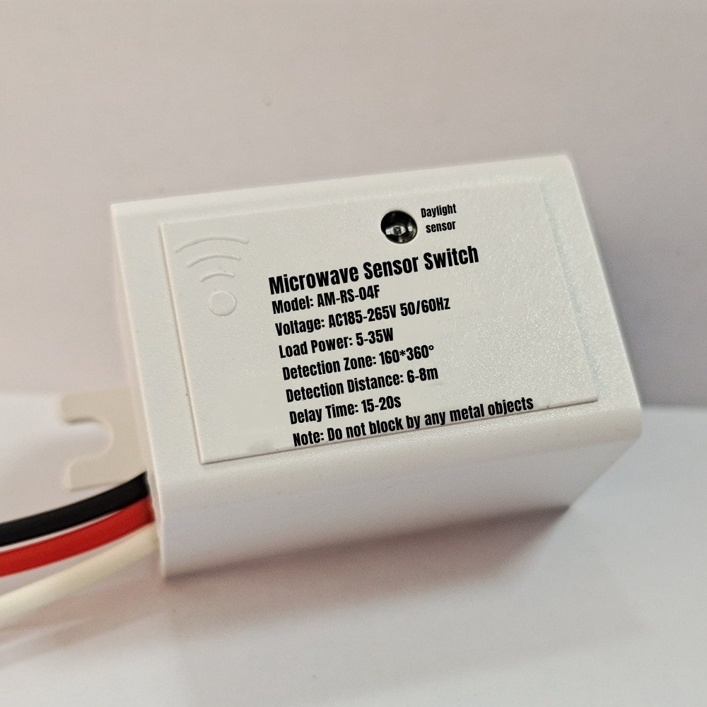 35W Smart Microwave Motion Sensor Light Switch with Built in Microwave Motion Sensor and Daylight Sensor